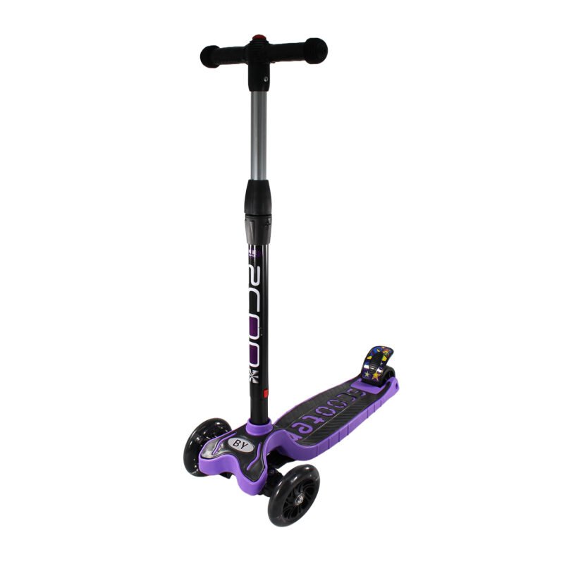 scooter 3 ruedas con luz, soporte maximo 80kl, facil de usar, purple