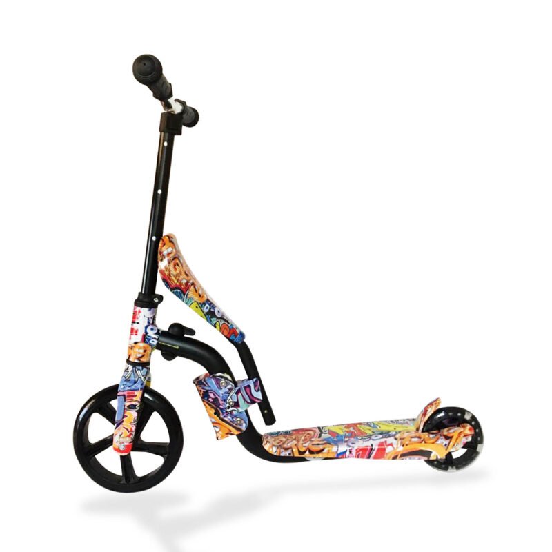 scooter monopatin 2 ruedas altura ajustable con asiento 2 en 1, manillas antideslizantes
