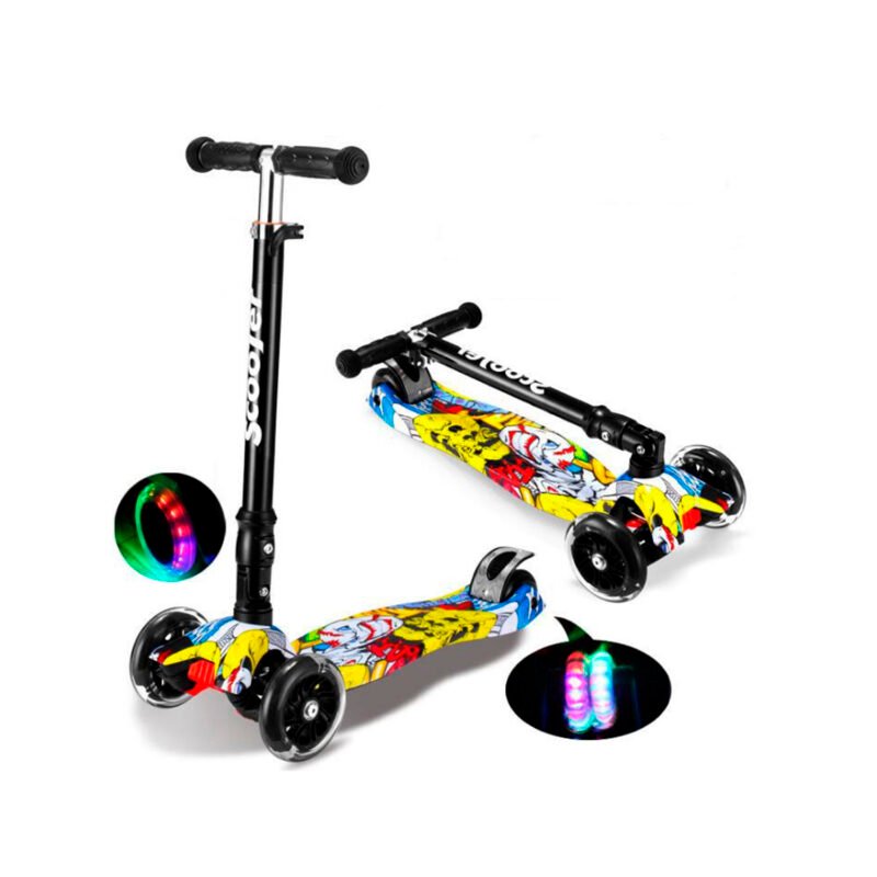 scooter 4 ruedas con luz, diseÑo, manillas de gomas para mejorar agarre — vista 4
