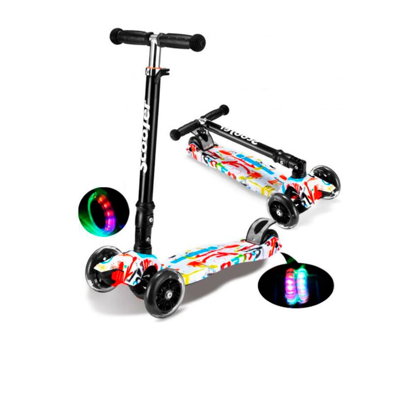 scooter 4 ruedas con luz, diseÑo, manillas de gomas para mejorar agarre — vista 3