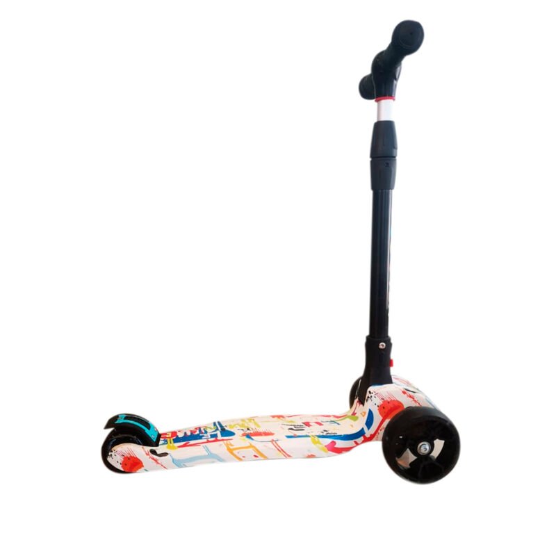 scooter 4 ruedas con luz, diseÑo, manillas de gomas para mejorar agarre