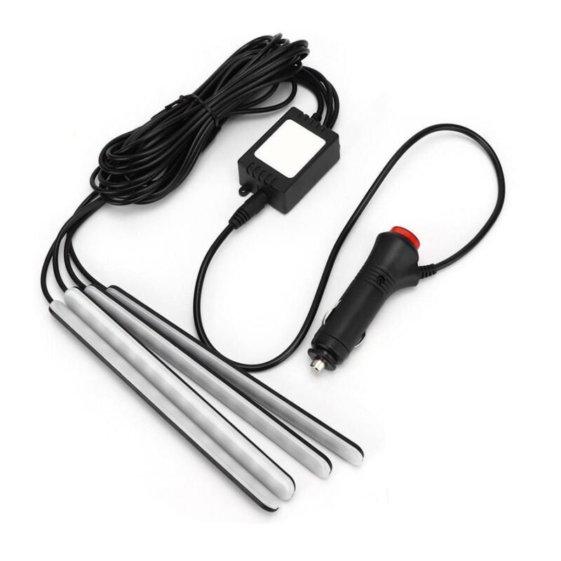 set de tiras led flexibles multicolor 180° para interior de auto/ plug and play/ incluye control