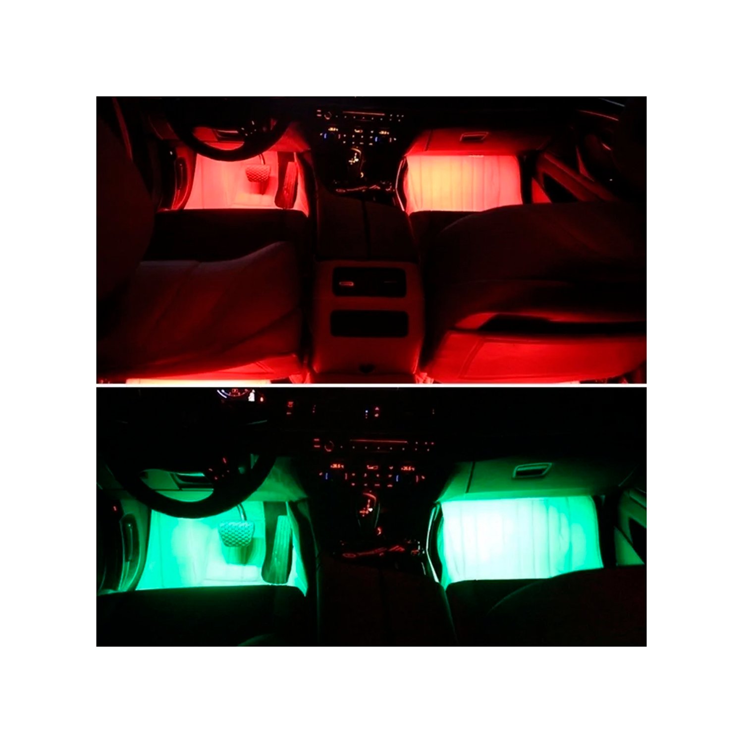 set de tiras led flexibles multicolor 180° para interior de auto/ plug and play/ incluye control set de tiras led flexibles multicolor 180° para interior de auto/ plug and play/ incluye control