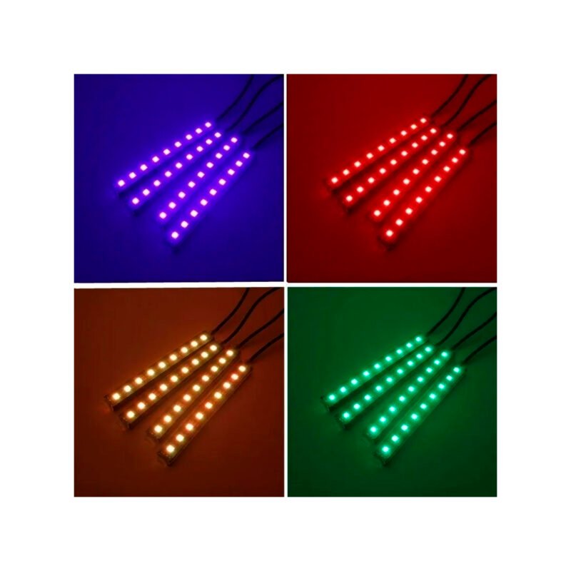 set de tiras led flexibles multicolor 180° para interior de auto/ plug and play/ incluye control — vista 6