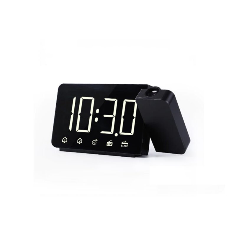 reloj despertador con pantalla led con proyeccion de numeros.
