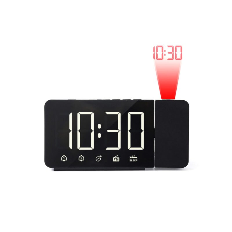 reloj despertador con pantalla led con proyeccion de numeros. — vista 3