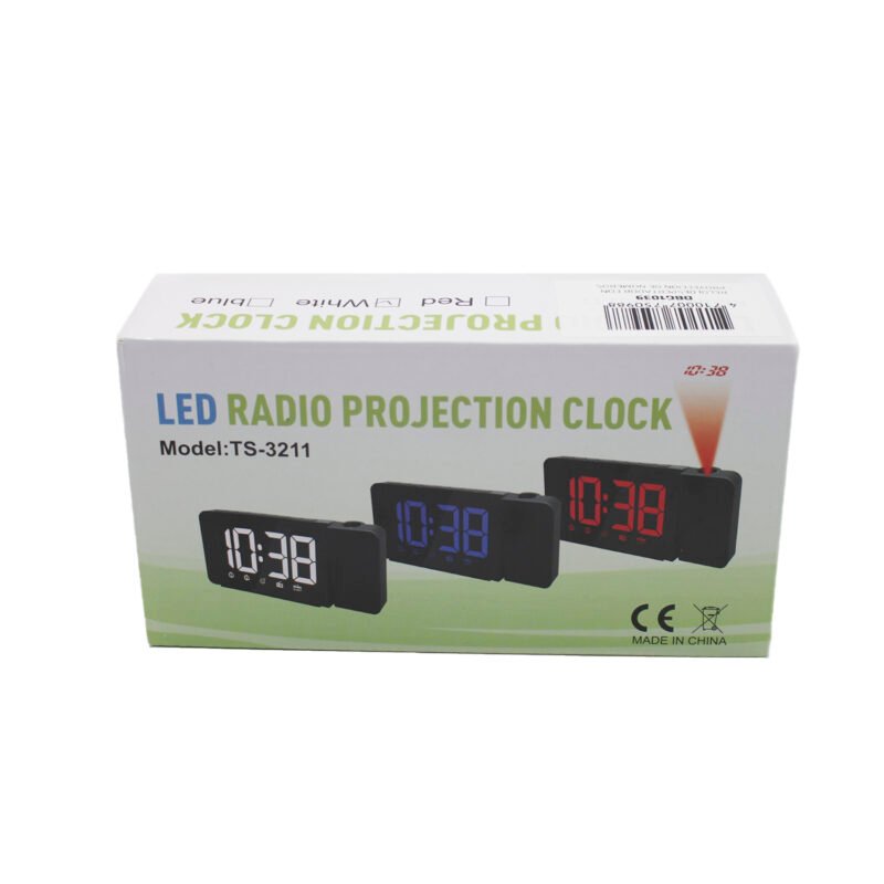 reloj despertador con pantalla led con proyeccion de numeros. — vista 5