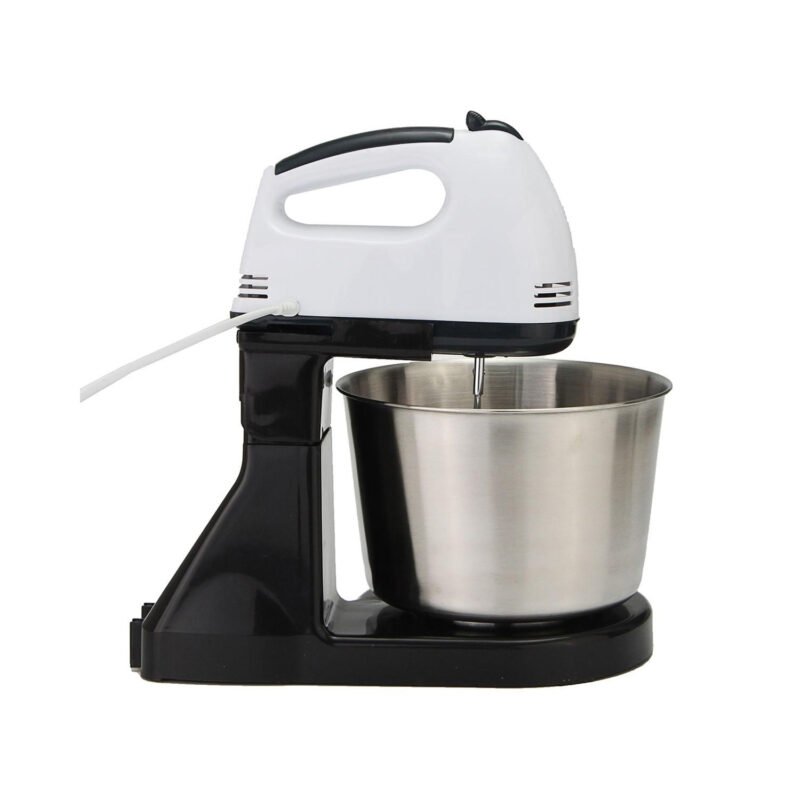 mezcladora turbo de 200w, 7 velocidades mas recipiente, 2 batidores para huevos y crema y 2 para masa