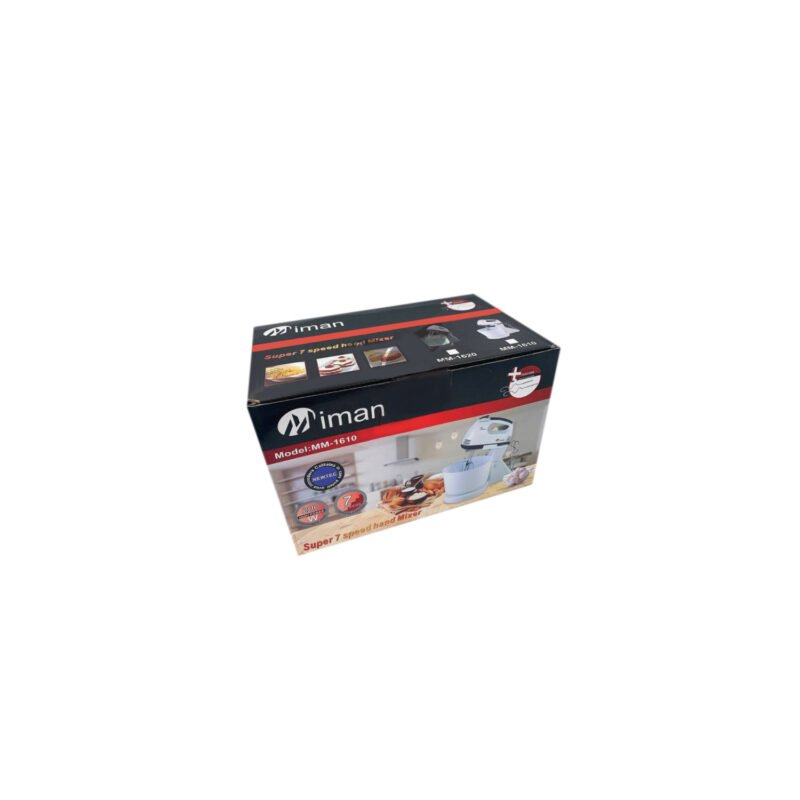 mezcladora turbo de 200w, 7 velocidades mas recipiente, 2 batidores para huevos y crema y 2 para masa — vista 3