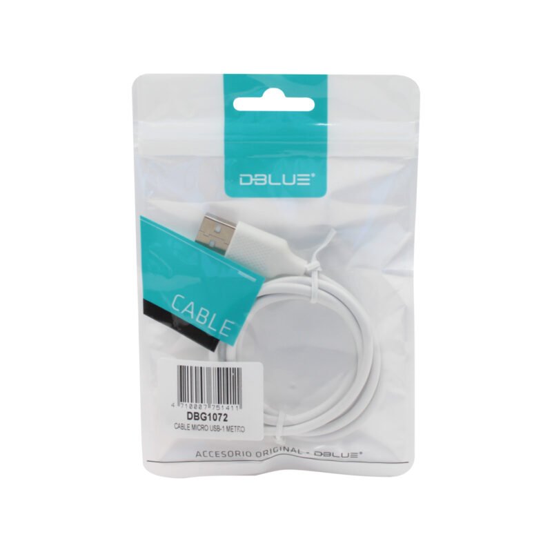 cable usb a micro usb 2.0, 1metro.white — vista 5