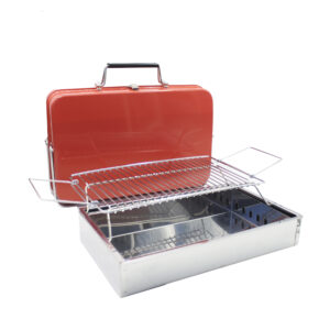 parrilla portatil plegable, con cerradura de seguridad y manilla, black