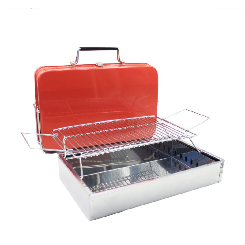 parrilla portatil plegable, con cerradura de seguridad y manilla, black