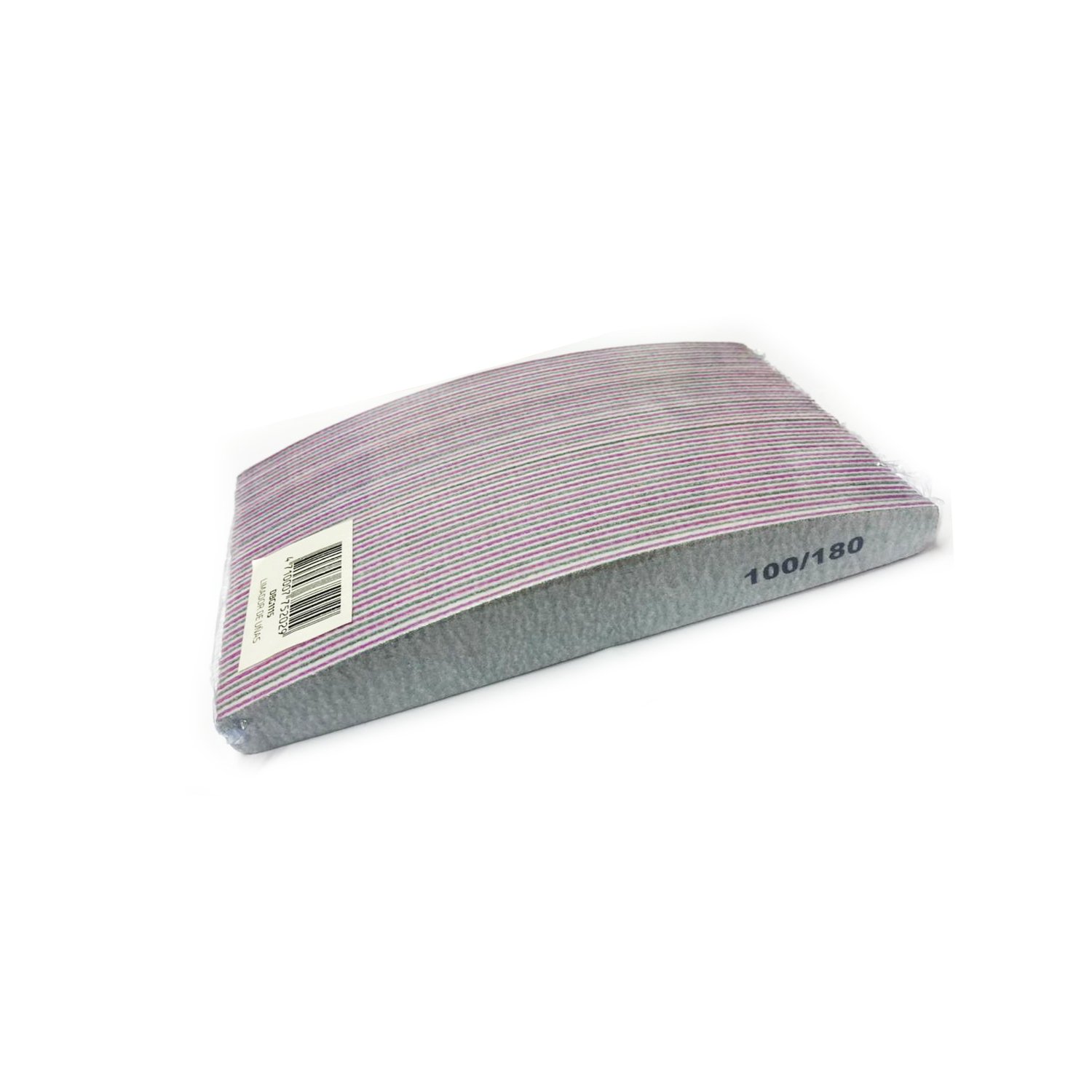 pack 25 un. de lima de uÑas profesional 100/180, estilo media luna pack 25 un. de lima de uÑas profesional 100/180, estilo media luna