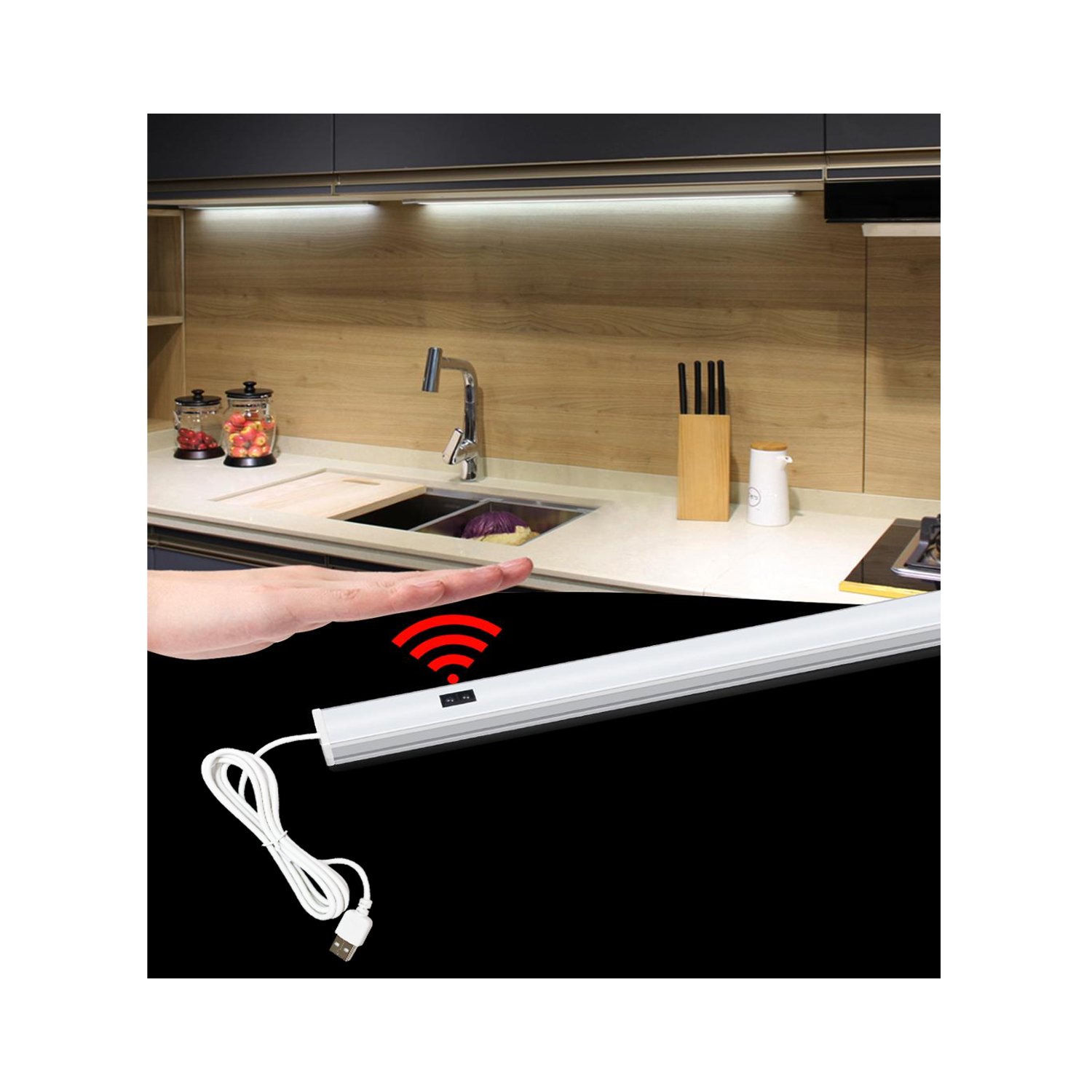 lampara led usb de 50 cm con sensor, ligero y facil de instalar, color de iluminacion calida lampara led usb de 50 cm con sensor, ligero y facil de instalar, color de iluminacion calida