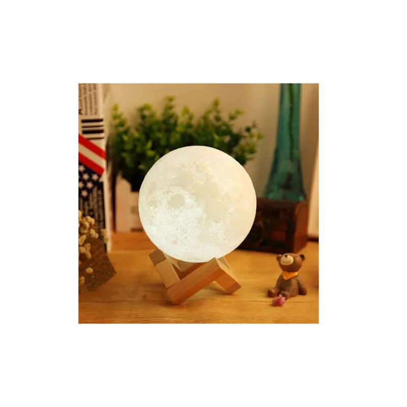 lampara luna llena 3d touch con 7 colores recargable — vista 3