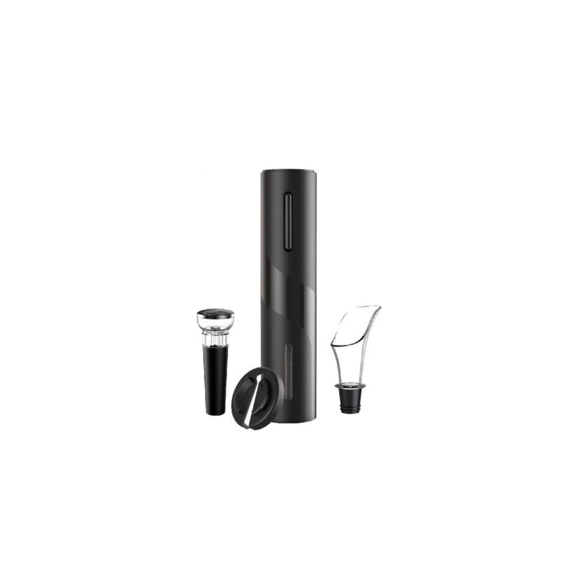 kit sacacorcho a pilas para vino 4 in 1 set, diseÑo de capa transparente