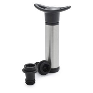 bomba de vacio con 2 tapas para botellas de vino/ incluye 2 tapones/ crea vacio hermetico