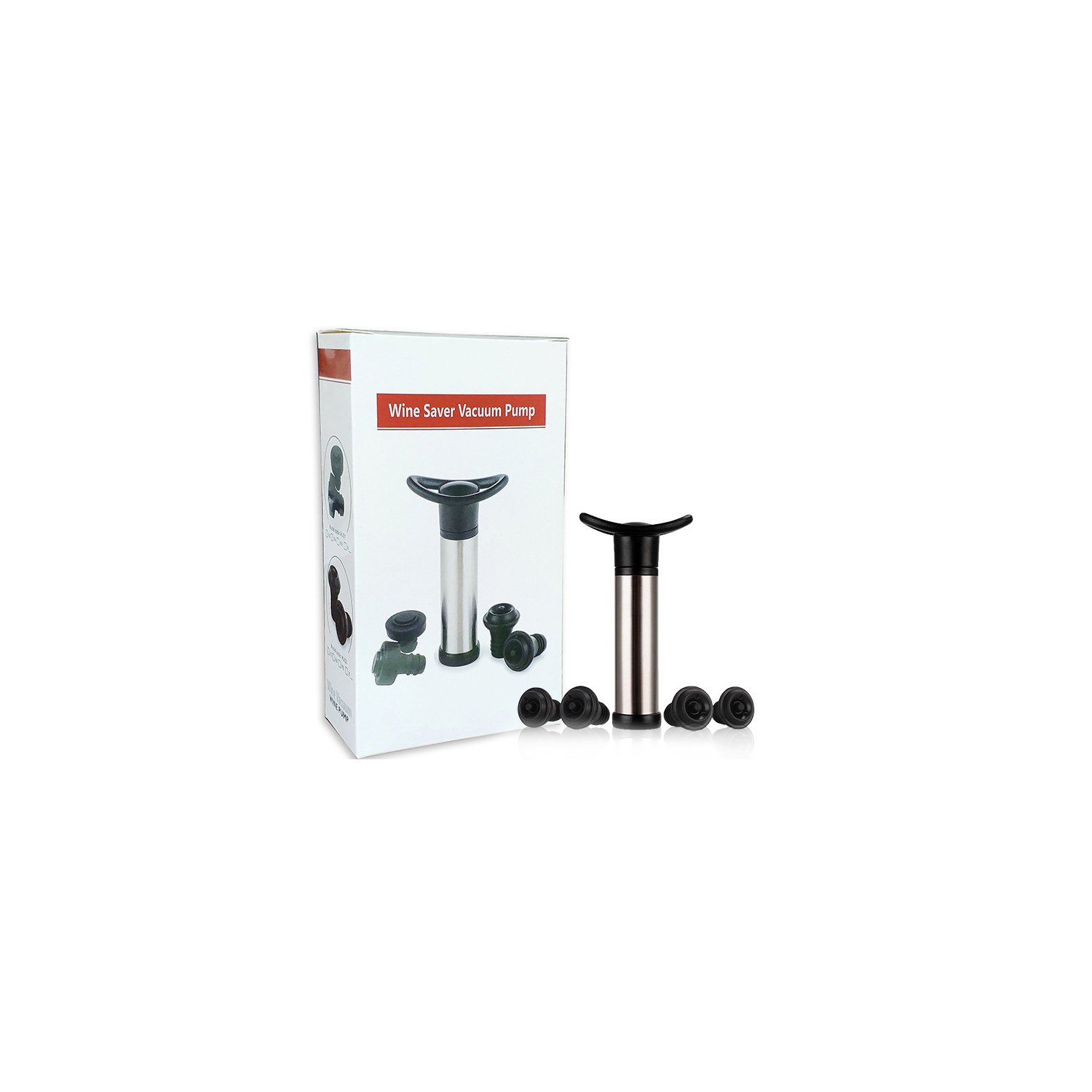 bomba de vacio con 2 tapas para botellas de vino/ incluye 2 tapones/ crea vacio hermetico bomba de vacio con 2 tapas para botellas de vino/ incluye 2 tapones/ crea vacio hermetico