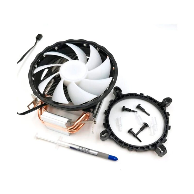 ventilador enfriador de cpu 6 tubos disipadores de 3 pin/arco iris rgb — vista 3