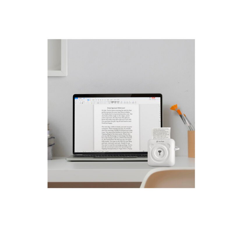 impresora termica peripage mini portatil/ peso 160g/ conexion bt, pc — vista 3