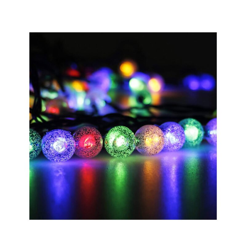 guirnalda luces led multicolor solares impermeables ext.10 mts