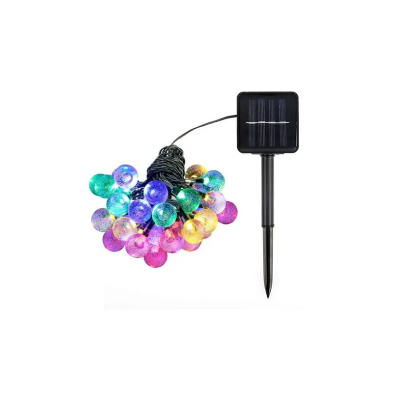 guirnalda luces led multicolor solares impermeables ext.10 mts — vista 2