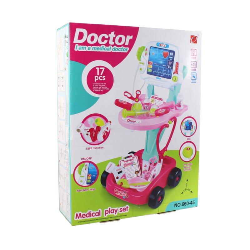 set doctor niÑa o niÑo luz y sonido, pink — vista 4