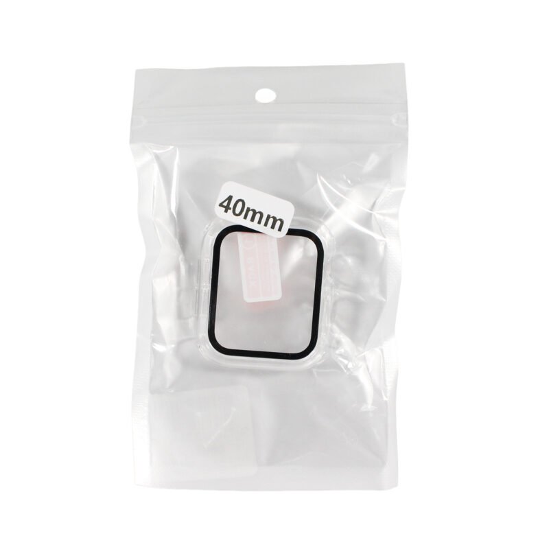 carcasa protector 40mm applewatch, alta transparencia, proteje pantalla y bordes.white — vista 5