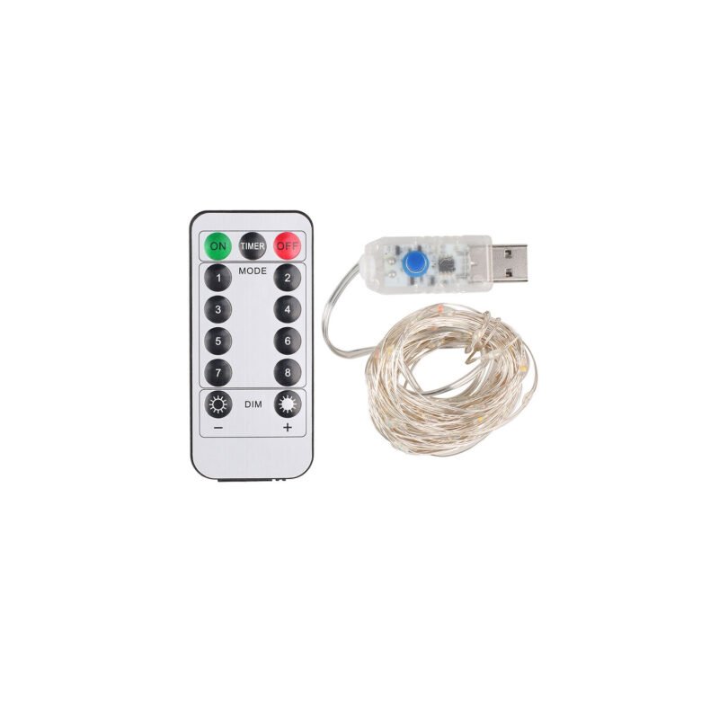 cortina de luz led luces multicolor con control remoto, 100 piezas — vista 3