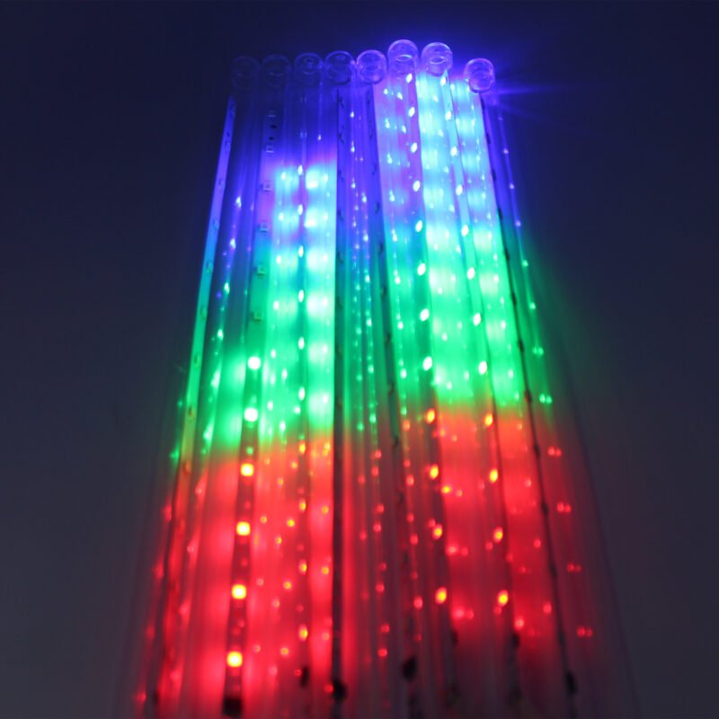 guirnalda luces led tipo lluvia de meteorito, cascada, largo total 3 mts, perfecto para decorar. multicolor — vista 7