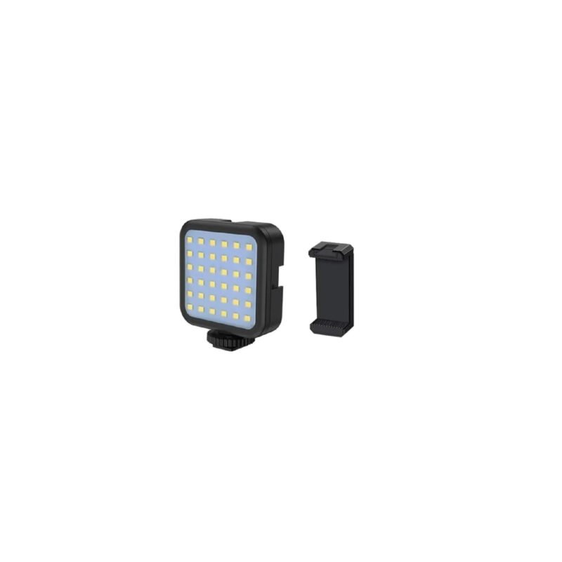 kit microfono de video vlogging con soporte + tripode para vlog, luz con 36 led mas universal — vista 3