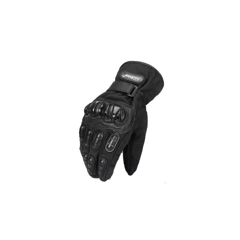 guantes de motociclista madbike, impermeables, microfibra, terciocabello, puÑo elastico, bloque de goma, talla l.