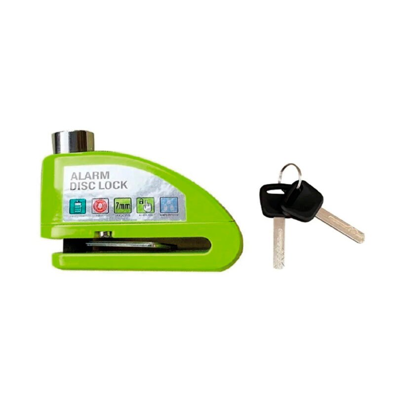 candado para moto con alarma de 110db, resistente al agua, acero inoxidable, pasador de 7mm, aleacion de aluminio.