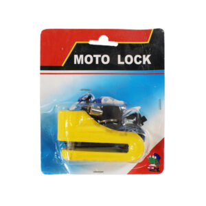candado para freno disco de moto, facil de transportar, duradero y resistente al agua. yellow