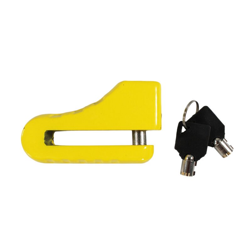 candado para freno disco de moto, facil de transportar, duradero y resistente al agua. yellow — vista 2
