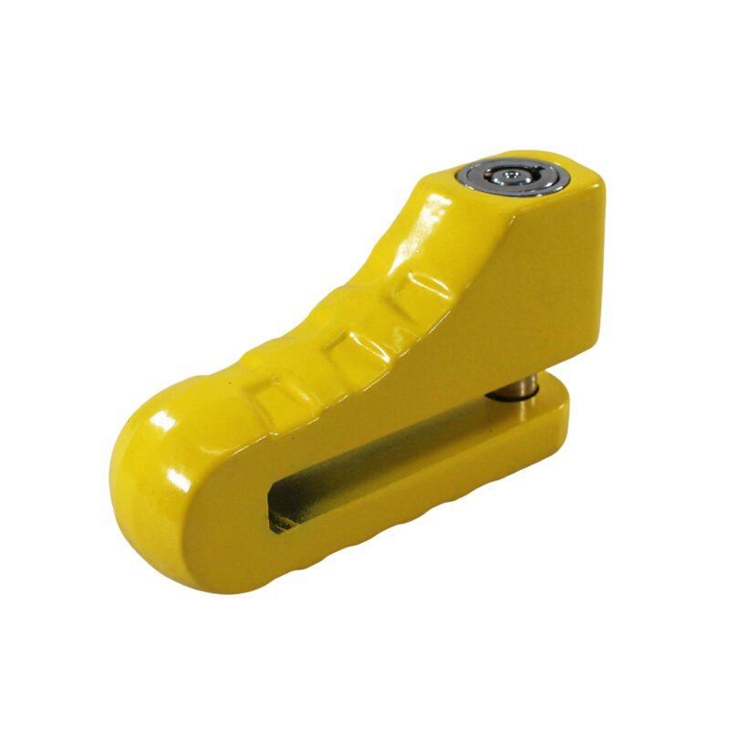 candado para freno disco de moto, facil de transportar, duradero y resistente al agua. yellow — vista 4