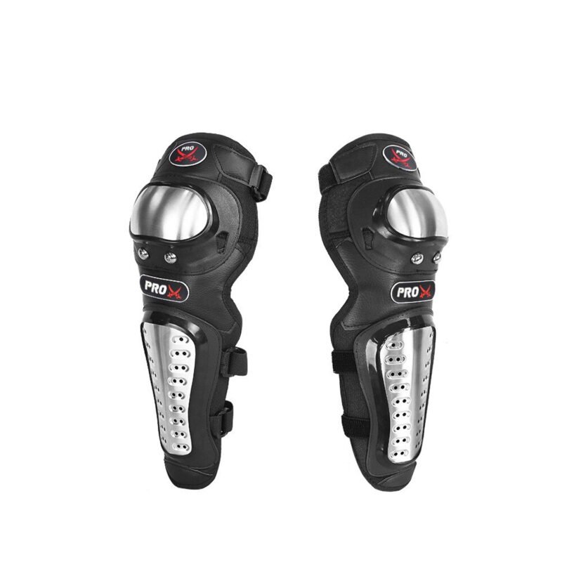 set de protecciones reforzadas en aleacion de aluminio, coderas y rodilleras, velcro ajustable.