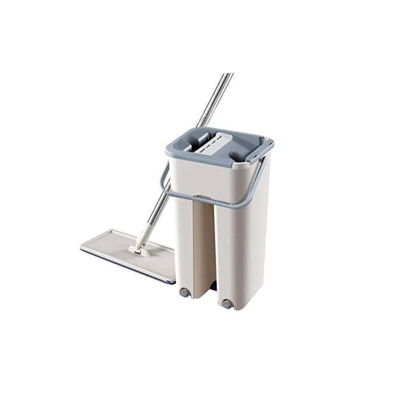 kit cubo y mopa de microfibra, elimina suciedad, varilla de aluminio, ergonomico.