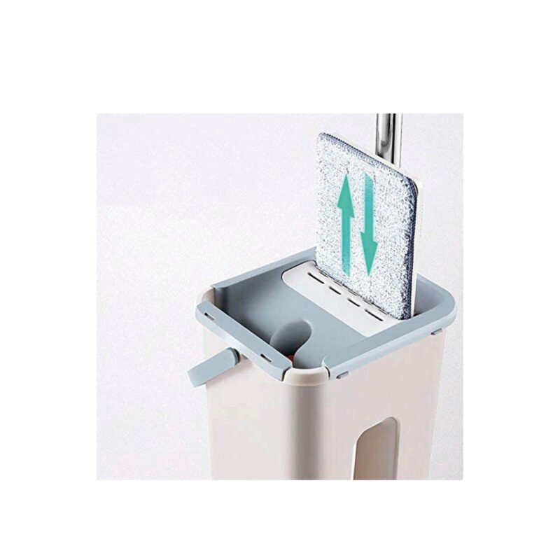 kit cubo y mopa de microfibra, elimina suciedad, varilla de aluminio, ergonomico. — vista 2