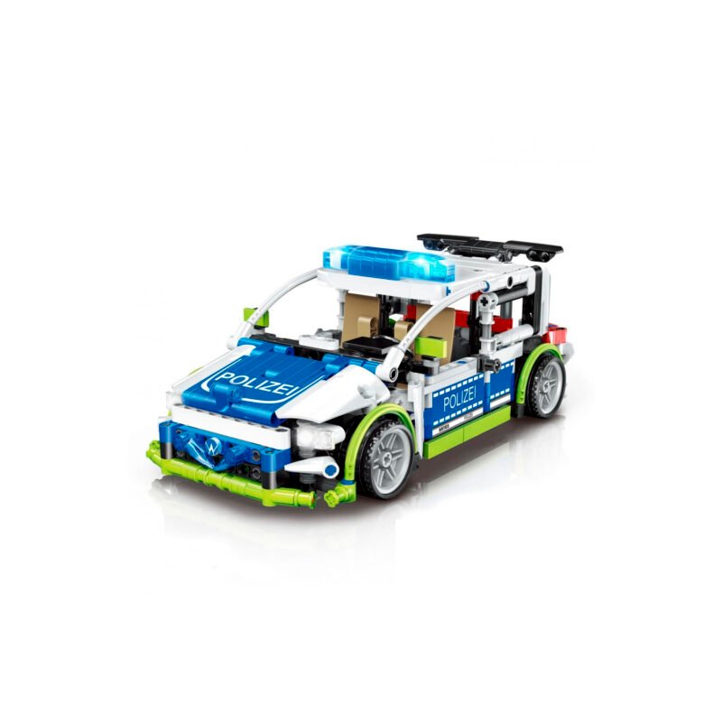 set de bloques armable auto policial de 542 piezas
