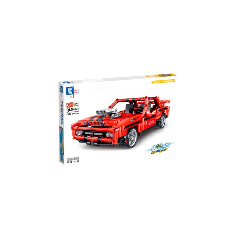 set de bloques armable 627 piezas, auto dodge challenger, interconexion, no toxico — vista 2