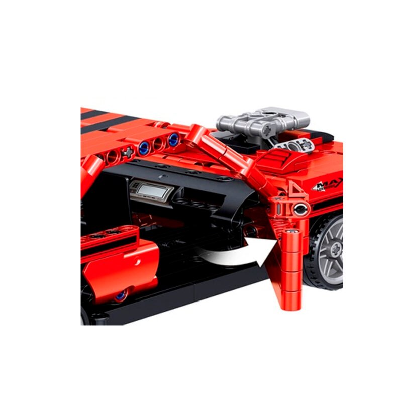set de bloques armable 627 piezas, auto dodge challenger, interconexion, no toxico — vista 4