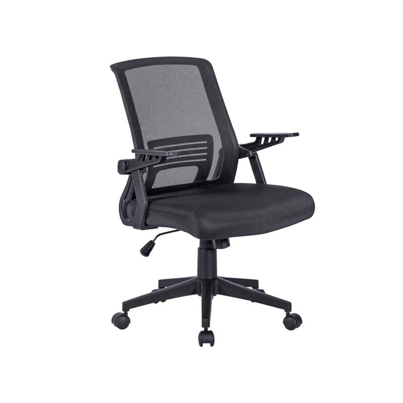 silla de escritorio crusec oficina mesa ejecutiva ergonomica con tapizado de malla black — vista 2