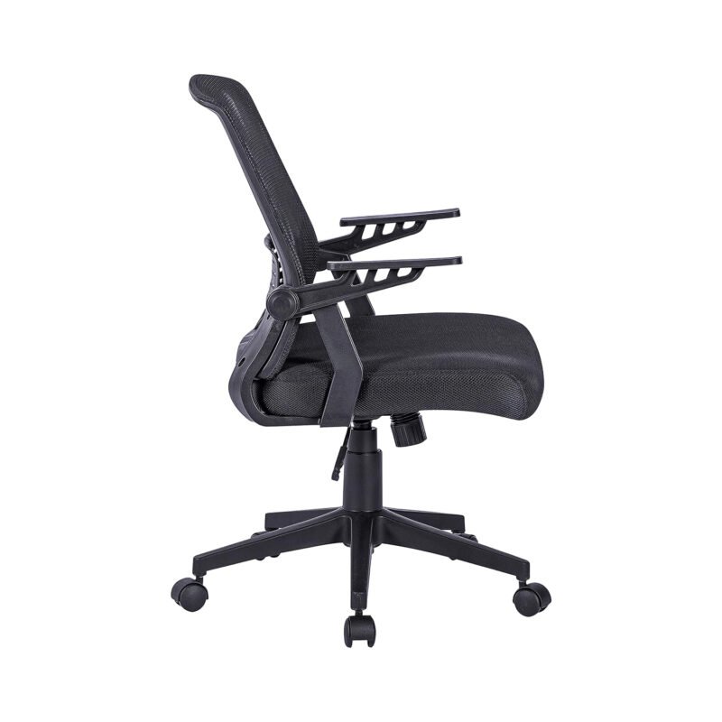 silla de escritorio crusec oficina mesa ejecutiva ergonomica con tapizado de malla black — vista 3