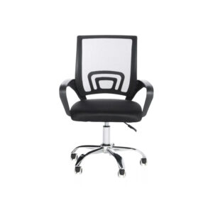 silla escritorio negra apoya brazos malla ergonomica