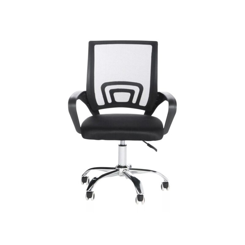 silla escritorio negra apoya brazos malla ergonomica
