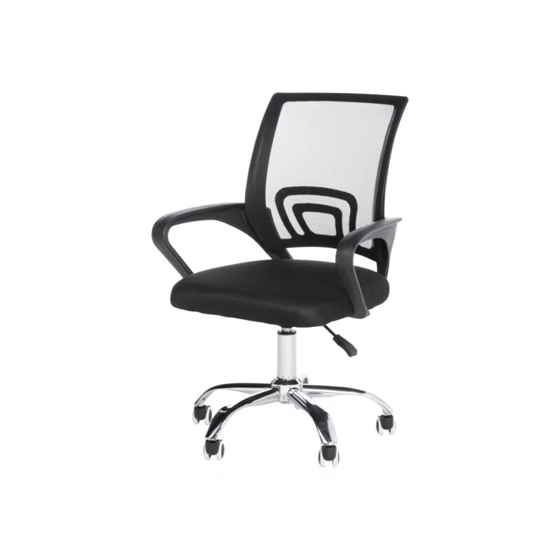 silla escritorio negra apoya brazos malla ergonomica — vista 2