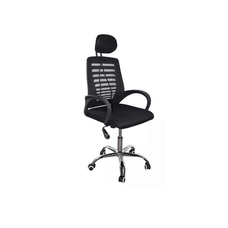 silla para oficina escritorio ejecutivo respaldo con malla con tapizado de tela black