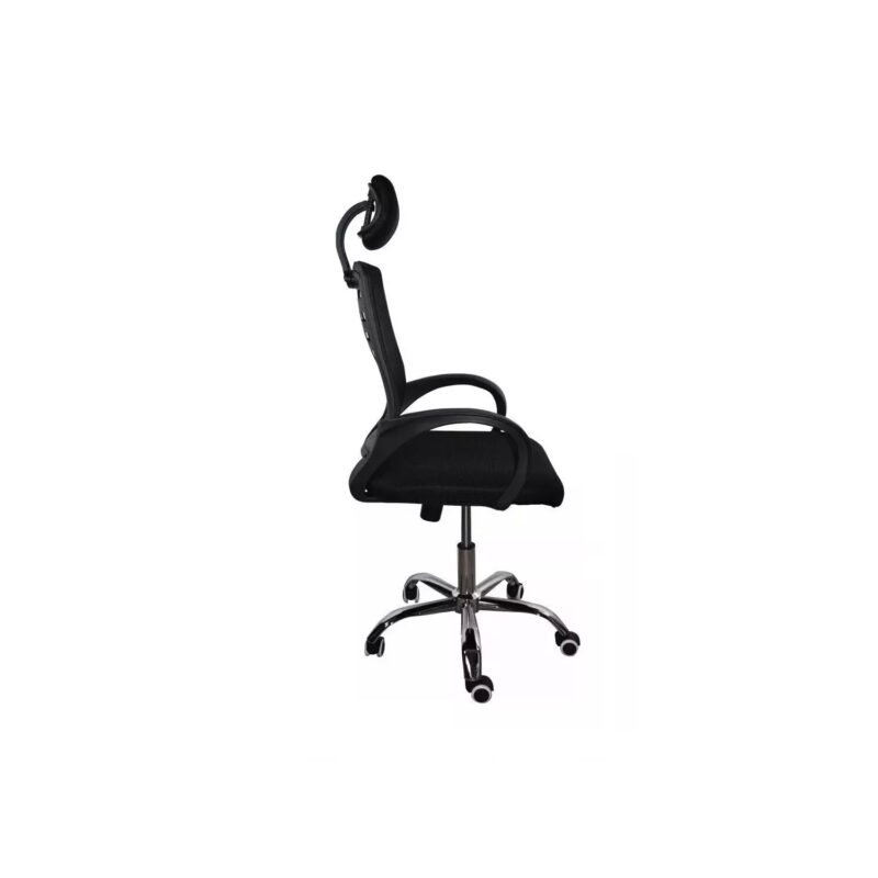 silla para oficina escritorio ejecutivo respaldo con malla con tapizado de tela black — vista 3