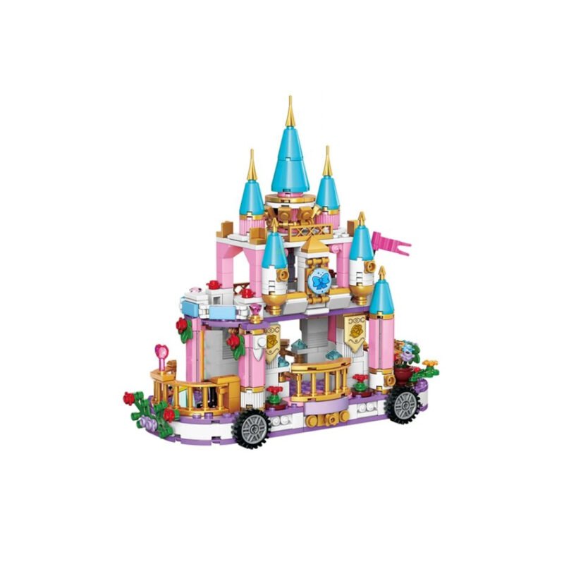 set de bloques armable castillo sobre ruedas 454 piezas